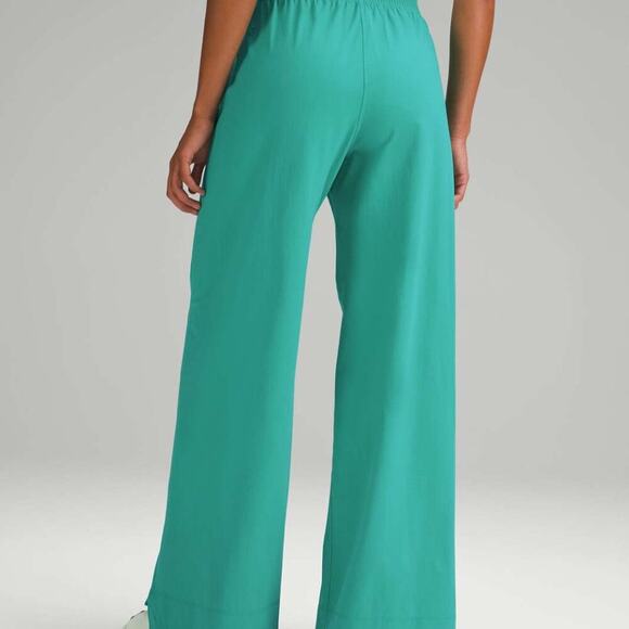 Lululemon Stretch Woven Wide-Leg High-Rise Pant Kelly Green XL Swift Lounge $148 - Picture 4 of 5
